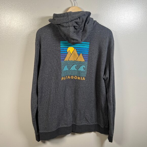 Patagonia Deep Ones Full Zip Hoodie Hoody Sweatshirt Mens Size Large Gray
